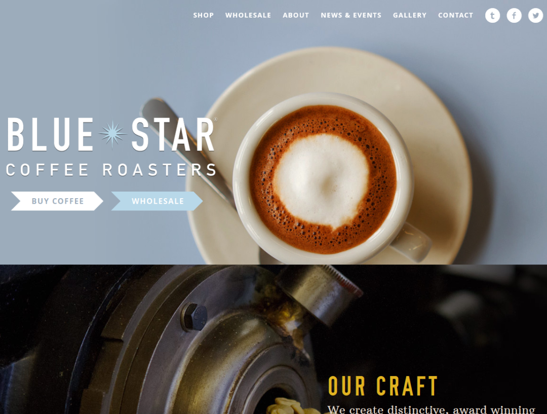 blue star coffee roasters - woocommerce showcase